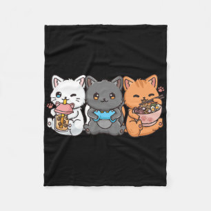 Couverture Polaire Thé à bulles Anime Bo Tea Gaming Gamer Ramen Chat