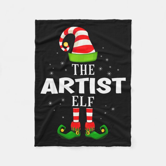 Couverture Polaire The Artist Elf Christmas Pjs Matching Pajama  (Devant)