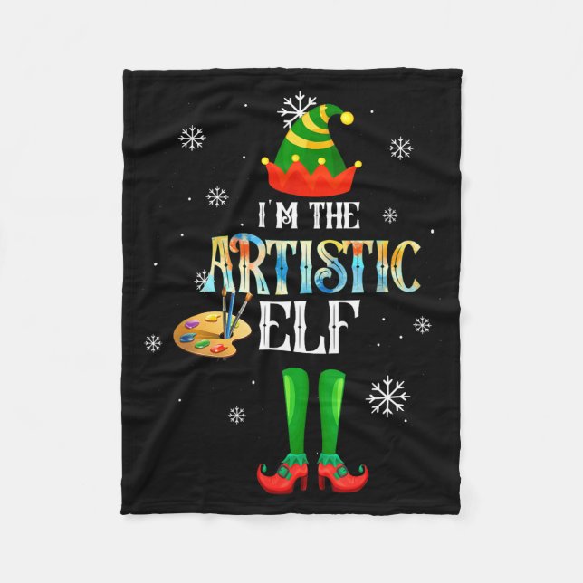 Couverture Polaire The Artistic Elf Squad Elf Family Christmas Pajama (Devant)