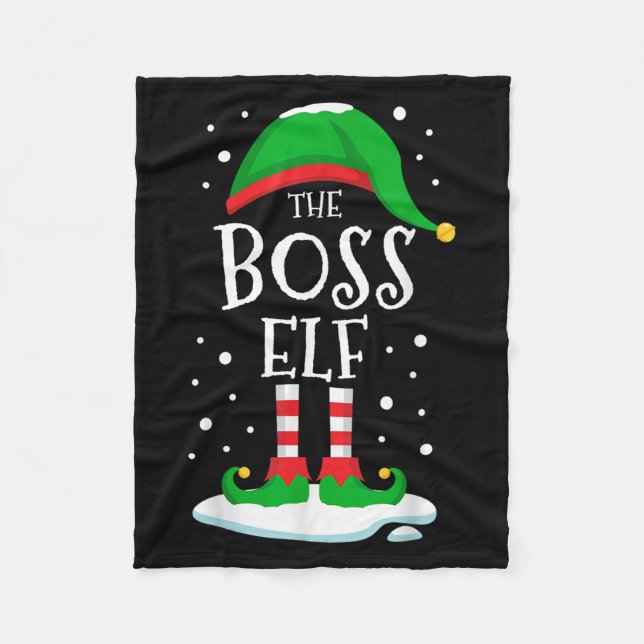 Couverture Polaire The Boss Elf Christmas Family Matching Xmas Group  (Devant)