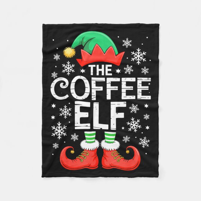 Couverture Polaire The Coffee Elf Shirt Men Women Family Matching Chr (Devant)