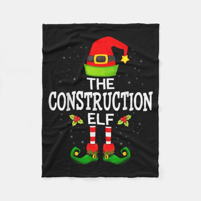 Couverture Polaire The Construction Elf Christmas Family Matching Paj (Devant)