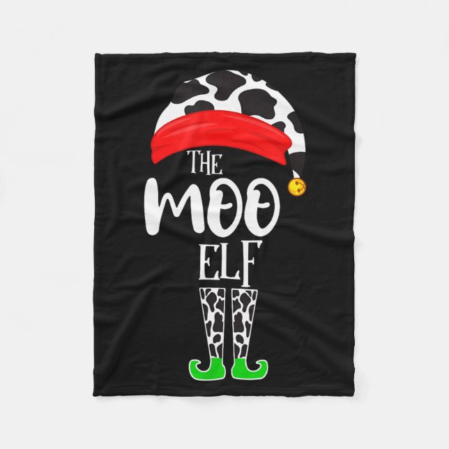 Couverture Polaire The Elf Moo Cow Funny Christmas Elf Family Matchin (Devant)