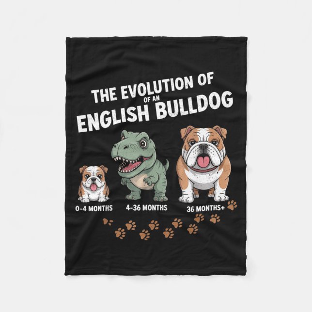 Couverture Polaire The Evolution Of An English Bulldog Funny  (Devant)
