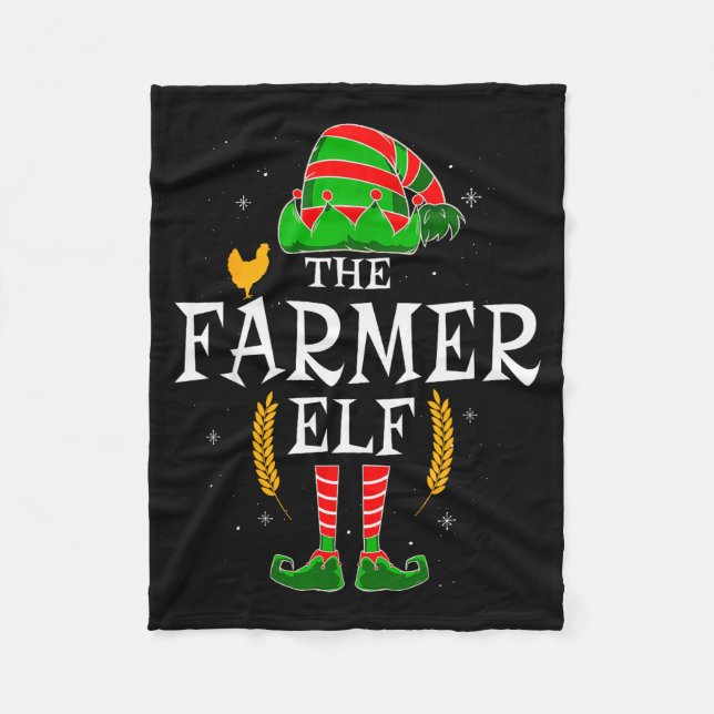 Couverture Polaire The Farmer Elf Group Matching Family Christmas Far (Devant)