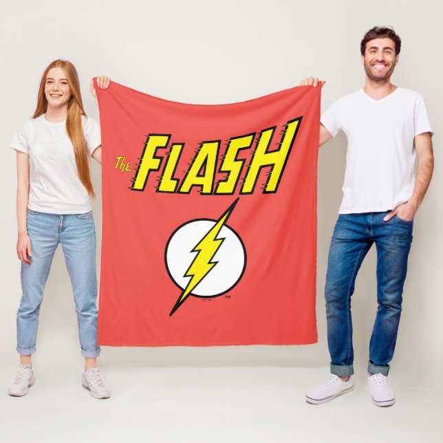 Couverture Polaire The Flash Name & Lightning Bolt Logo (En situation)