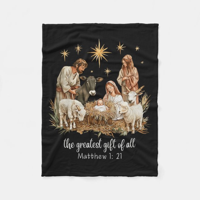 Couverture Polaire The Greatest For All Christmas Nativity Jesus Chri (Devant)