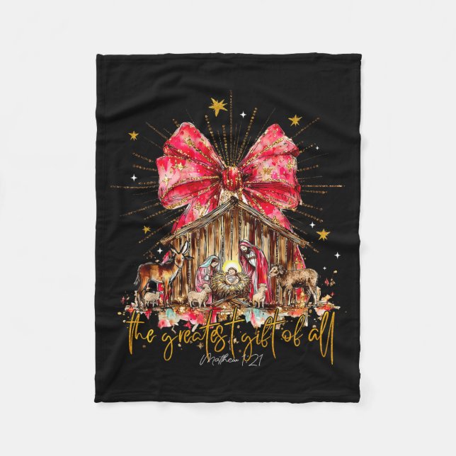 Couverture Polaire The Greatest Gift For All Christmas Nativity Jesus (Devant)