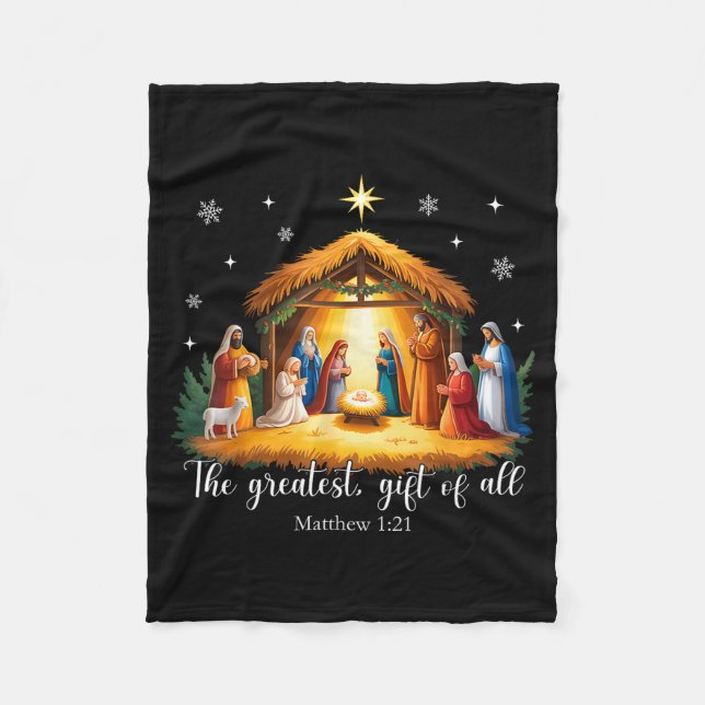 Couverture Polaire The Greatest Gift For All Christmas Nativity Jesus (Devant)