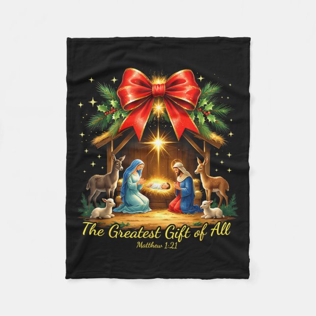 Couverture Polaire The Greatest Gift Of All Nativity Christian Christ (Devant)