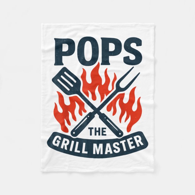 Couverture Polaire The Grill Master Bbq Father's Day Grandpa Grilling (Devant)