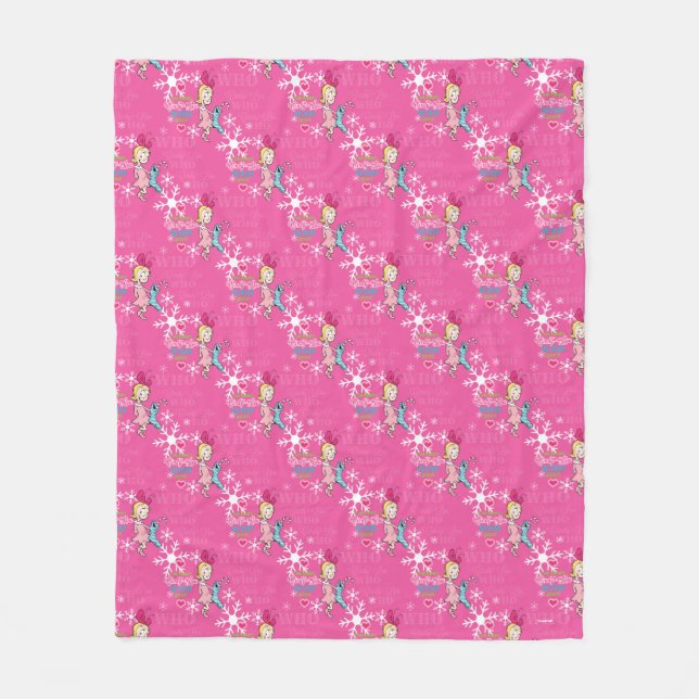 Couverture Polaire The Grinch | Cindy-Lou Who Pink Holiday Pattern (Devant)