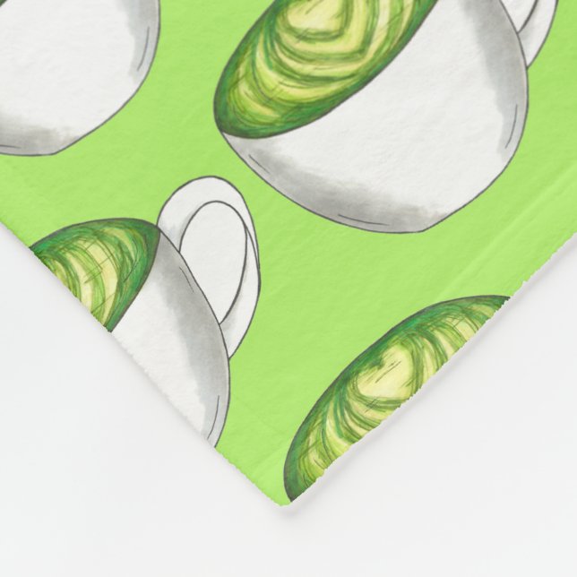 Couverture Polaire Thé japonais Matcha Green Latte Teacup Foin (Coin)