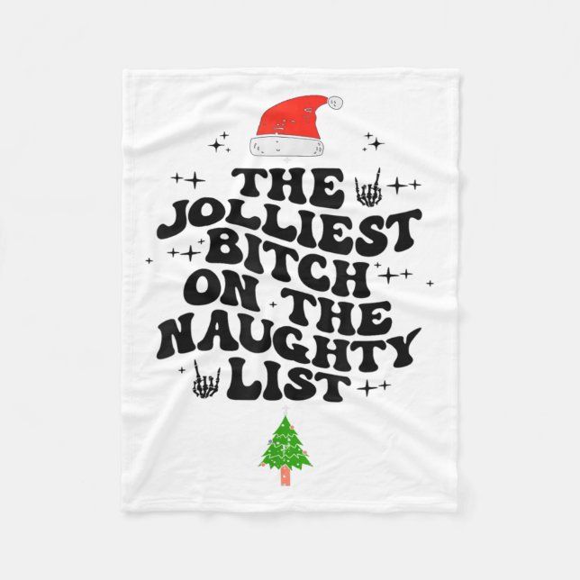 Couverture Polaire The Jolliest On The Naughty List Funny Christmas  (Devant)