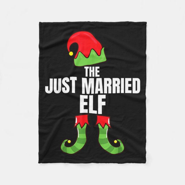 Couverture Polaire The Just Married Elf Matching Family Christmas Gro (Devant)