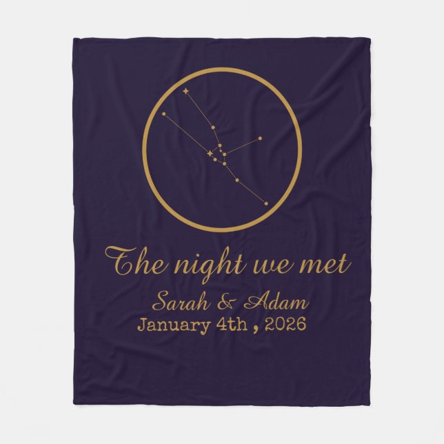 Couverture Polaire The Night We Met Star Map –Celestial love design (Devant)