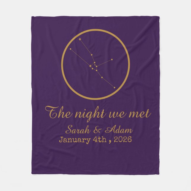 Couverture Polaire The Night We Met Star Map –Celestial love design (Devant)