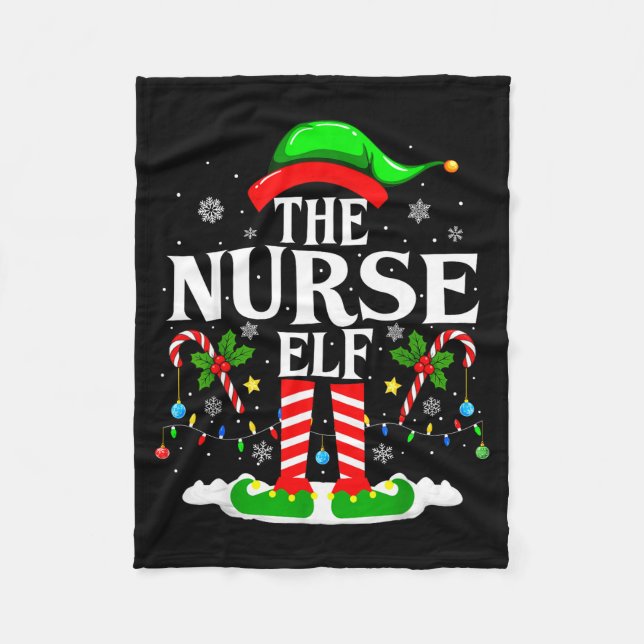 Couverture Polaire The Nurse Elf Christmas Nursing Funny Rn Christmas (Devant)