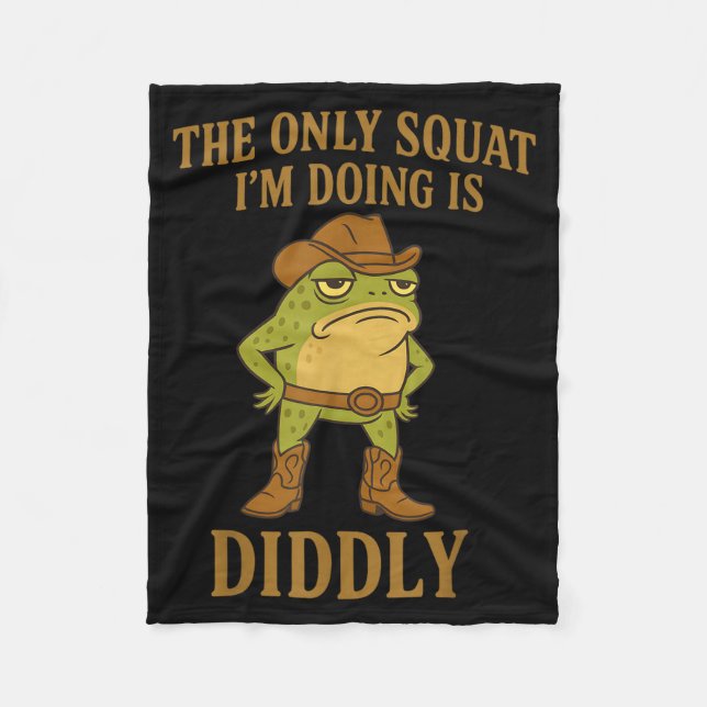 Couverture Polaire The Only Squat I'm Doing Is Diddly Cowboy Frog Mem (Devant)