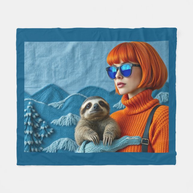 Couverture Polaire The Redhead and the sloth (Devant (Horizontal))