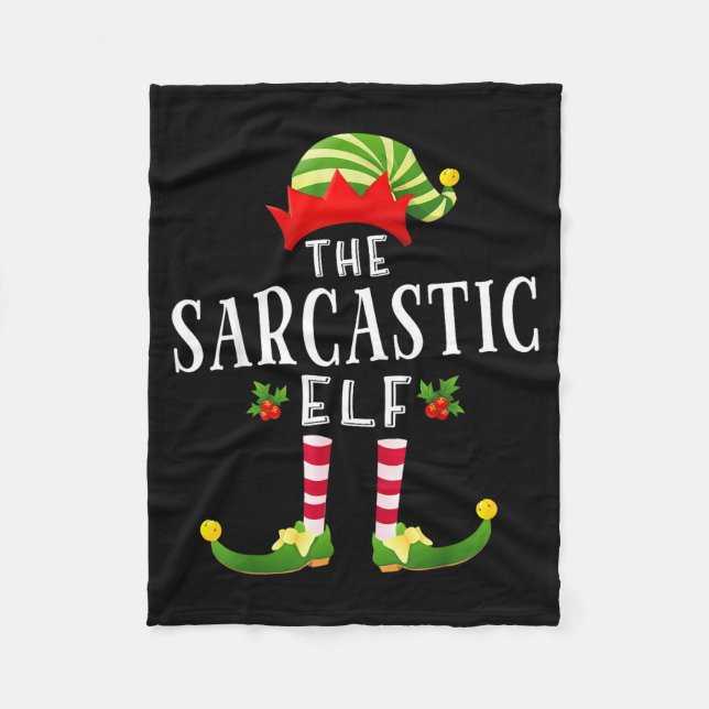 Couverture Polaire The Sarcastic Elf Christmas Matching Pajama  (Devant)