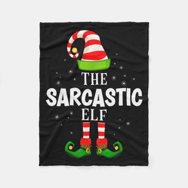 Couverture Polaire The Sarcastic Elf Christmas Pjs Matching Pajama  (Devant)