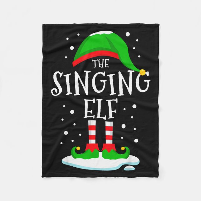 Couverture Polaire The Singing Elf Christmas Family Matching Xmas Sin (Devant)