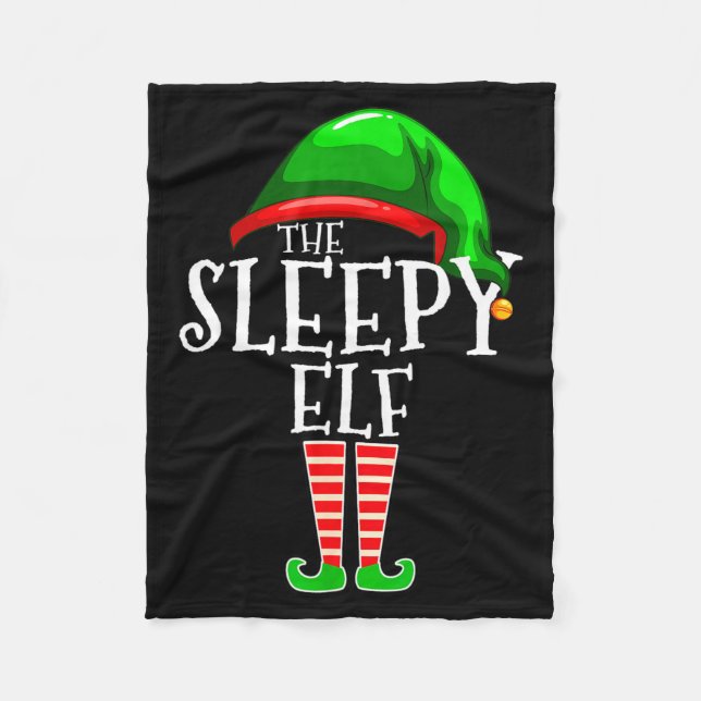 Couverture Polaire The Sleepy Elf Group Matching Family Christmas Gif (Devant)