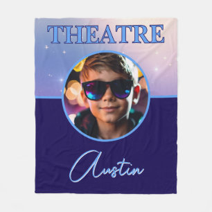 Couverture Polaire Théâtre Deep Royal Custom Photo et nom