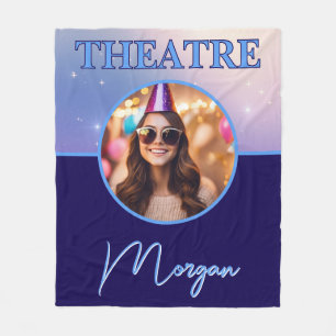 Couverture Polaire Théâtre Deep Royal Custom Photo et nom