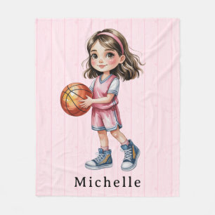 Couverture Polaire Thème de basket-ball Fête d'anniversaire pour le c