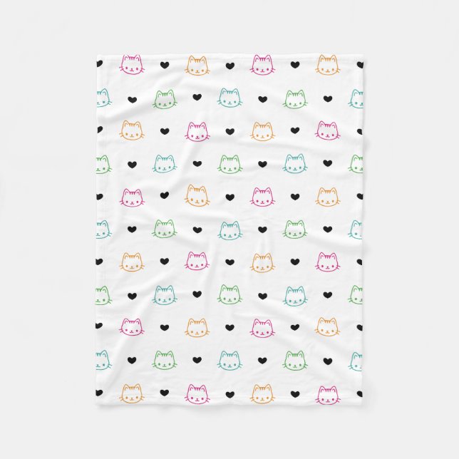 Couverture Polaire Thème de chat mignon (Devant)