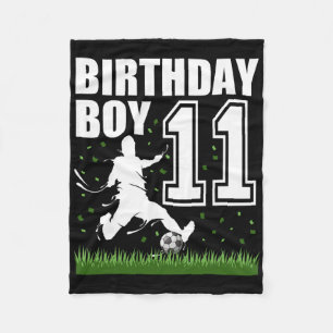 Couverture Polaire Thème de fête d'anniversaire de football de 11 ans