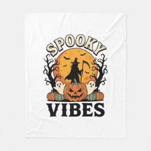 Couverture Polaire Thème fantôme d'Halloween Citrouille Sorcière Vint