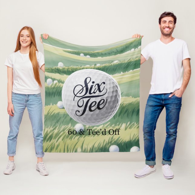 Couverture Polaire Thème Golf 60 & Cadeau pour une fête d'anniversair (En situation)