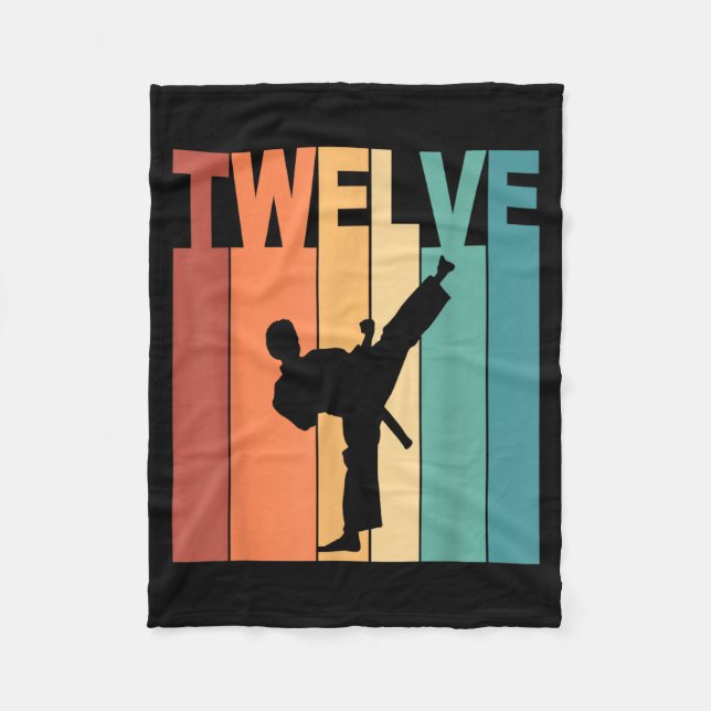 Couverture Polaire Thème Karaté Taekwondo 12 ans pour un 12ème annive (Devant)