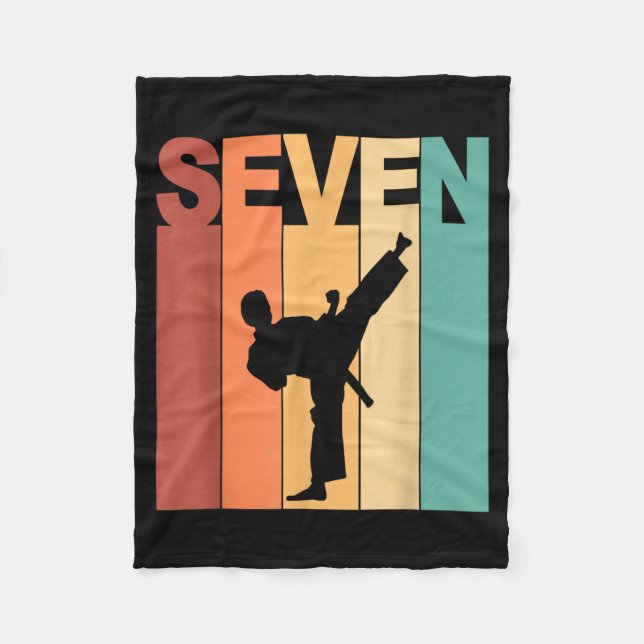 Couverture Polaire Thème Karaté Taekwondo 7ème Anniversaire 7 Ans (Devant)