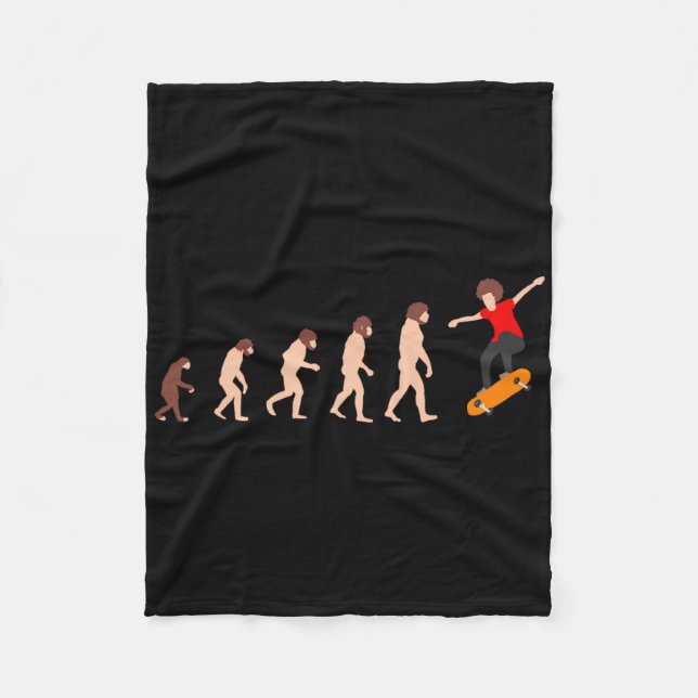 Couverture Polaire Théorie de l'évolution skateboard drôle  (Devant)