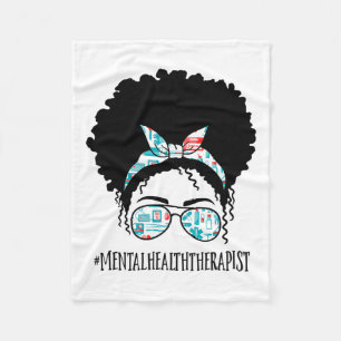 Couverture Polaire Thérapeute de la santé Black Afro Messy Bun Femmes