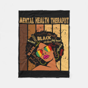 Couverture Polaire Thérapeute en santé mentale Afro Femmes Noir Histo