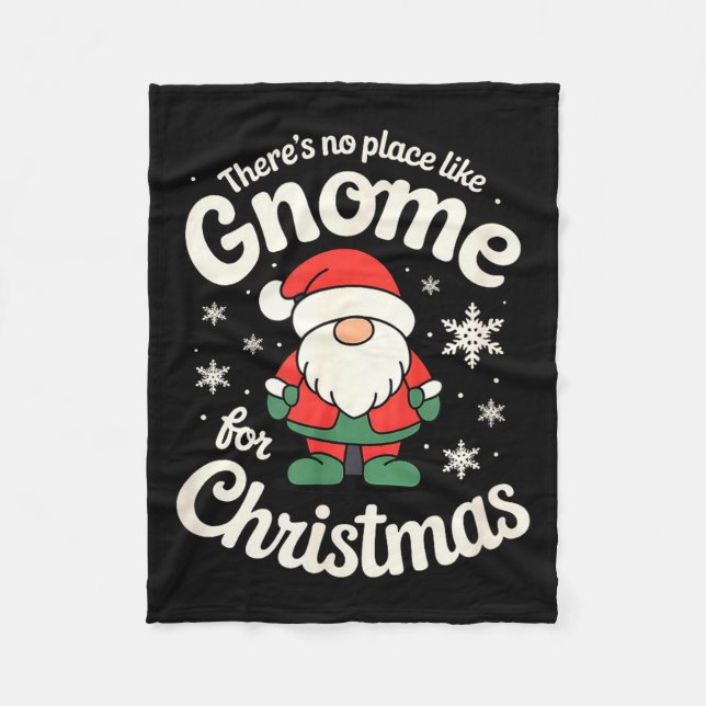 Couverture Polaire There’s No Place Like Gnome For Christmas - Funny  (Devant)