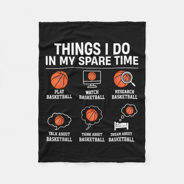 Couverture Polaire Things I Do In My Spare Time - Basketball Player L (Devant)