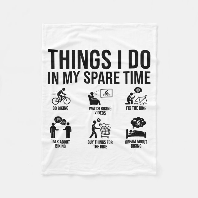 Couverture Polaire Things I Do In My Spare Time Bicycle Cycling Lover (Devant)