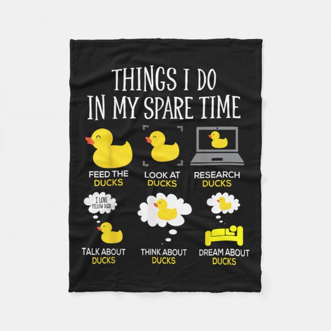 Couverture Polaire Things I Do In My Spare Time Ducks Love Cute Duck  (Devant)