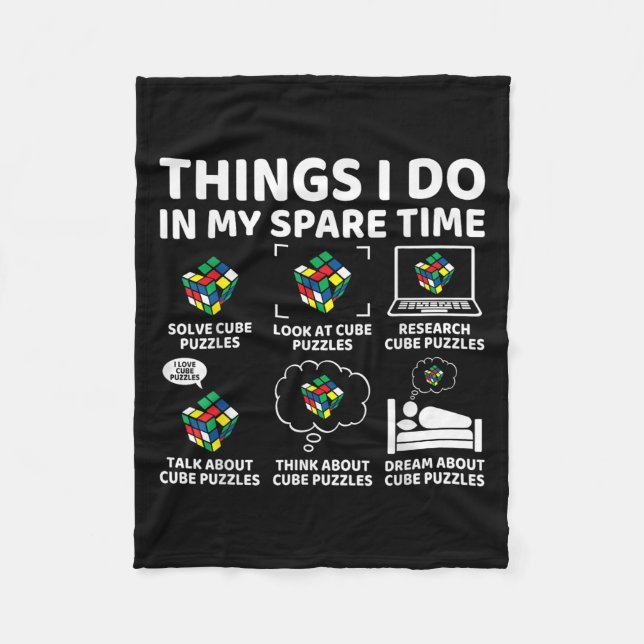 Couverture Polaire Things I Do In My Spare Time Funny Cube Puzzle Spe (Devant)