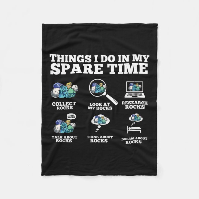 Couverture Polaire Things I Do In My Spare Time - Funny Rock Collecto (Devant)