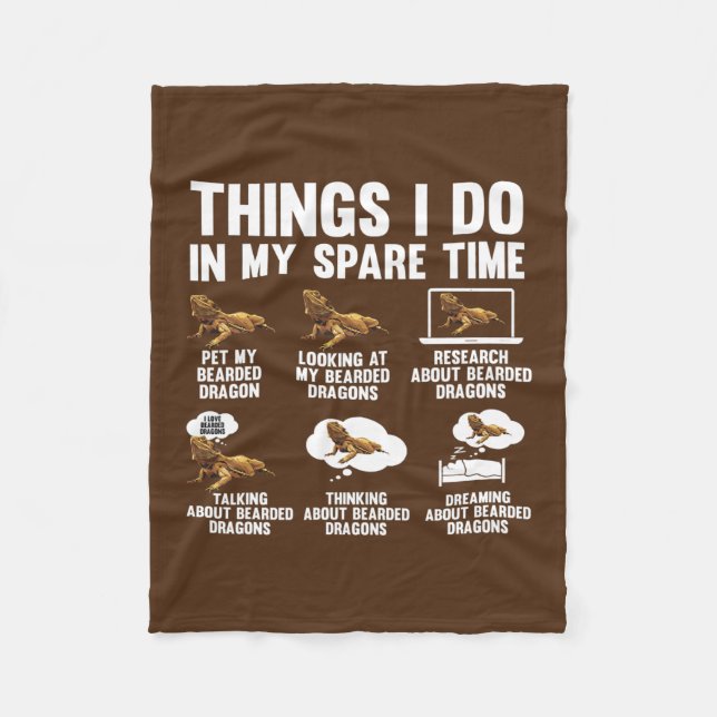 Couverture Polaire things I do in time pet bearde dragon reptiles  (Devant)