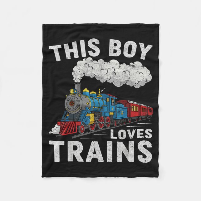 Couverture Polaire This Boy Loves Trains Railroad Train Wagon Lover K (Devant)