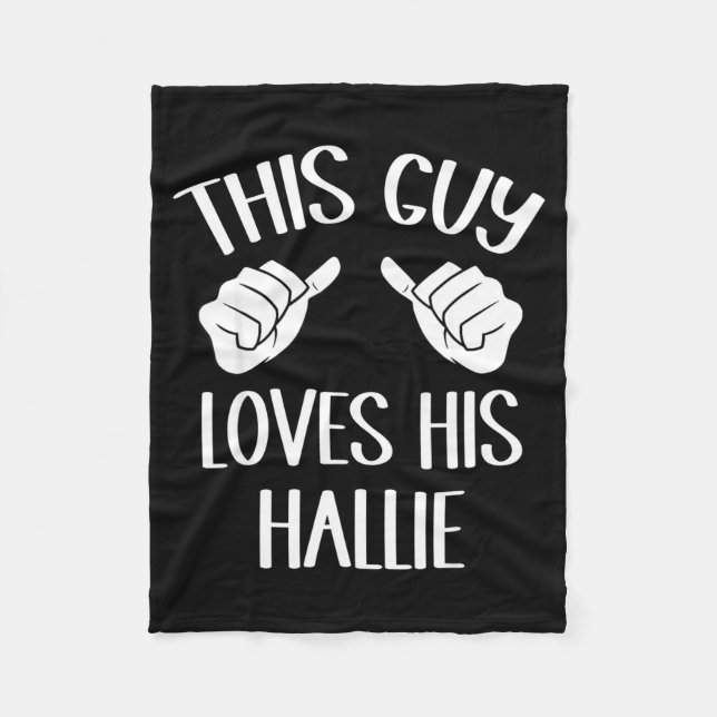 Couverture Polaire This Guy Loves His Hallie Valentine  (Devant)