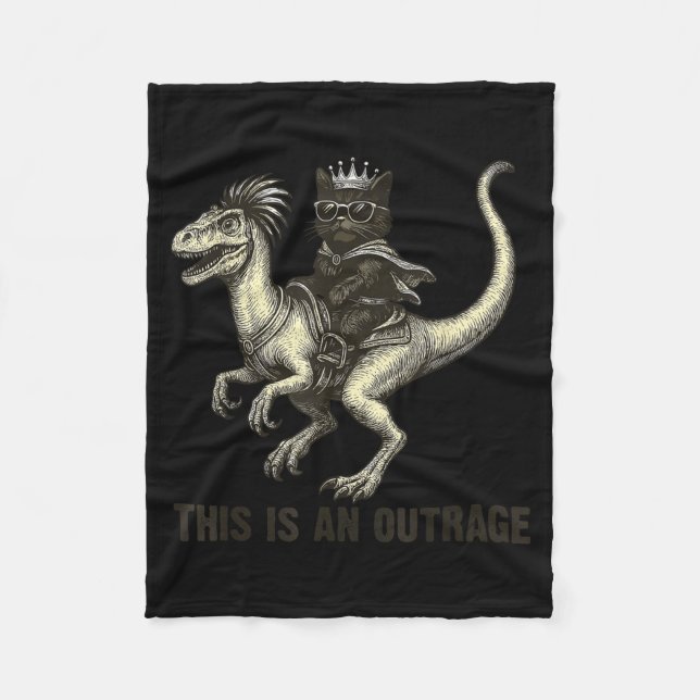 Couverture Polaire This Is An Outrage Funny Princess Cat Riding Dinos (Devant)